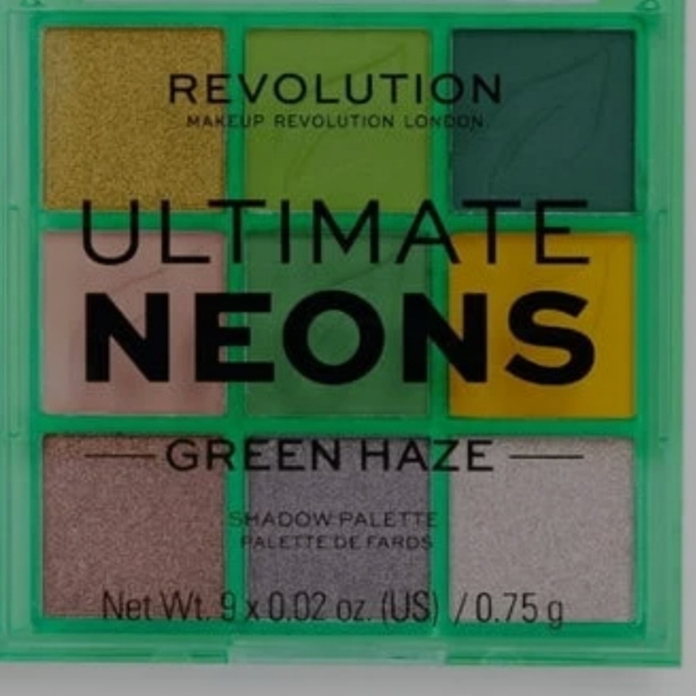 Revolution Ultimate Neons Green Haze Eyeshadows 9 X .02 Oz/.75 G NWOB